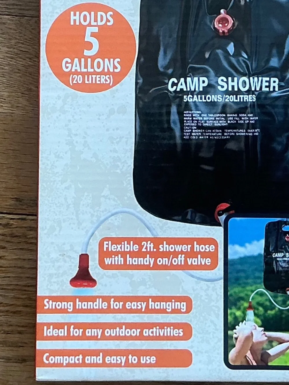 New in Box Camping Shower Bag 5 gallons